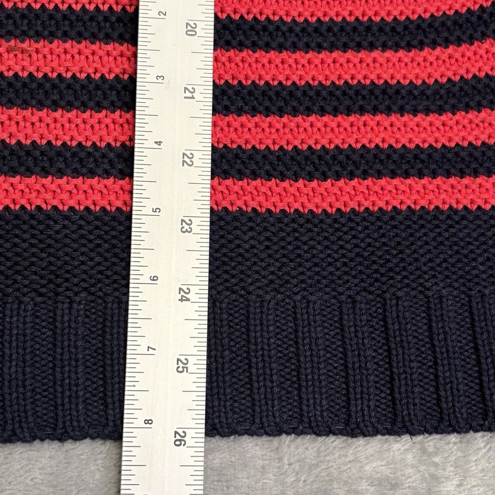 WHITE + WARREN Dark Blue Red Stripe Sweater Women's Small Cotton - Picture 6 of 8